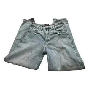 Hollister Women's Ultra High-Rise Mom Jeans Light Blue Distressed Size 26